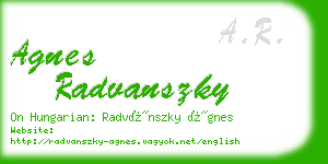 agnes radvanszky business card